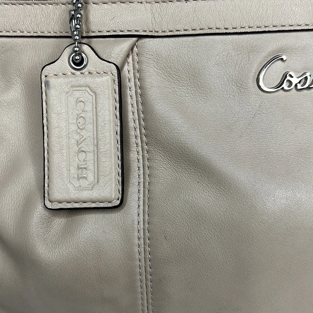 Coach tan purse with color signature scarf - Picture 3 of 11